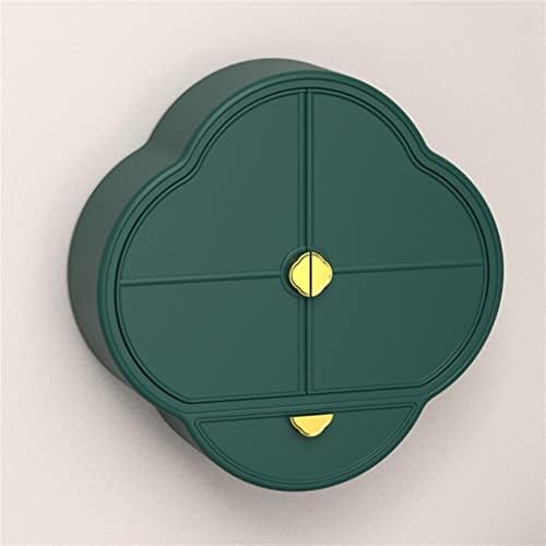 KLHHG Кутия За Съхранение на бижута в Банята Стенни Перфорирана Безплатна Козметична Пылезащитная Водоустойчив-Часова Пръстен, Огърлица, Обеци Калъф (Цвят: зелен, размер