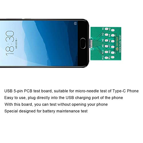 2 елемента 5-Пинов Тестов Инструмент за ремонт на USB докинг станция за Тест Такса Порт за зареждане на батерията Лесен за вашия телефон Android Type-C ( 1)