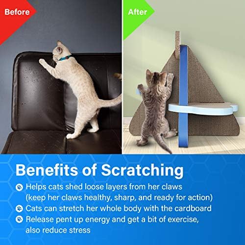 Поставка за когтеточки за котки ScratchMe, Планина за шезлонга за котки Fuji Shape, Здрава подплата Предпазва от увреждане на мебели (PTFURNSCRATPADMOUTAIN)