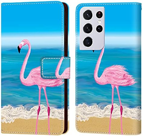 за iPhone 14 Pro Max Калъф-портфейл Flamingo Калъф За телефон Подходящ за iPhone 14 Pro Max (2022) 6,7 инча От Мека Изкуствена кожа, Противоударная флип-надолу капачката, Слот за карта памет, с влязат с украшения-гривни