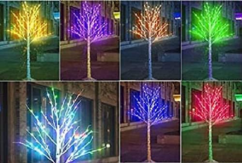ИЗКУСТВЕНА Бреза Дърво, 7' LED Multi Holiday Коледа Гъвкави Клони 280 LED ЛАМПИ С Таймер