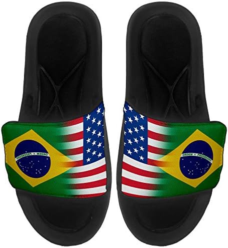Най-сандали с амортизация ExpressItBest/Джапанки за мъже, жени и младежи - Флаг на Бразилия (Brazilian) - Флаг на Бразилия