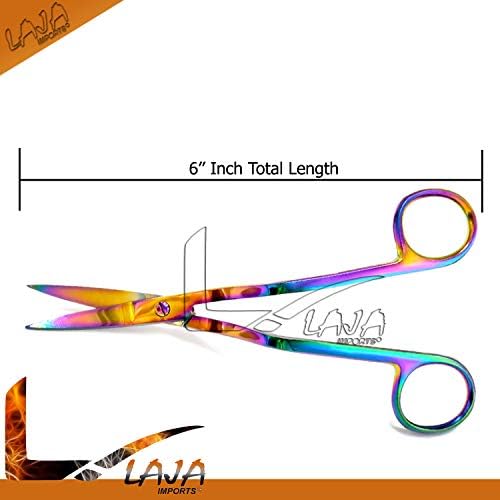 LAJA Внася Многоцветни Титанов ножици за бродиране с двойно извити, 6 инча, Акрил