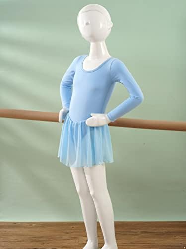 TiaoBug/Класически Балетное Рокля-Опаковка За момиче с Дълъг Ръкав, Танцово Гимнастически Трика
