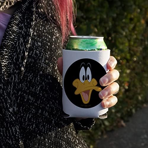 Охладител за банките Looney Tunes Daffy Face - Държач за напитки, Обнимающий ръкав, Сгъваема Изолатор - Притежателя с изолация за напитки