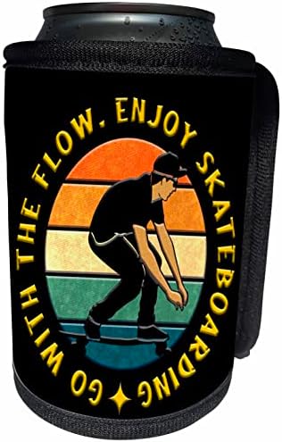 3dRose Skateboard - Плувай по течението. Наслаждавайте се на карането на скейтборд. - Опаковки за бутилки-охладители (cc-364337-1)
