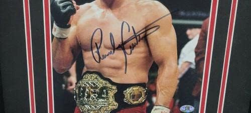 Ранди Couture Подписа Снимка 8X10 с Автограф от Легендата на UFC ММА В Червени Плувки В Рамка Снимки на UFC с автограф