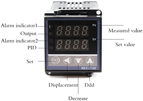 LMDV REX-C100 Цифров дисплей Интелигентен температурен Регулатор K Термопара Твердотельное реле SSR-40DA Радиатор Разход Костюм (Размер: C100 3 комплекта)