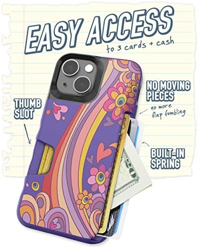 Луксозен калъф-портфейл за iPhone 13 - Wallet Slayer Vol. 1 [Тънък + защитен], притежател на кредитна карта - Жар месеца