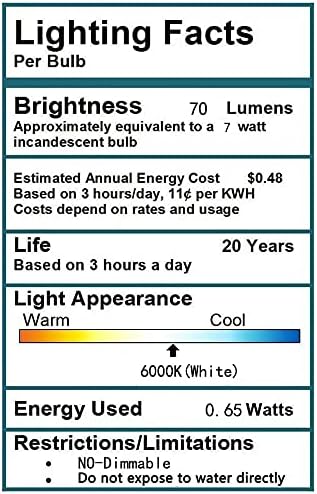 Гирлянди с led лампи S14 са Равностойни на 7 Ваттам Дневна светлина Бял цвят 6000 До 0,65 W E26, Подмяна на електрическите Крушки LED Edison за вътрешни и Външни Гирлянди, Прозрачн