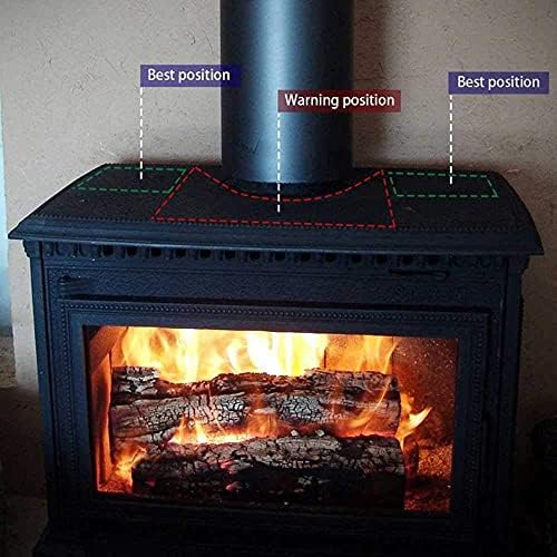 Радиатор камината LIXFDJ Енергоспестяващ камина с 4 остриета, вентилатор за печки с топлинна захранването, дърво горелка, безшумен вентилатор за домашна камина, ефективно разпределение на топлинна енергия (цвят: сив