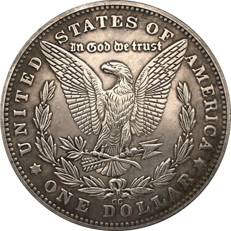 38 ММ Антични Сребро Доларова Монета Американски Морган Скитник Монета 1881CC Занаят #22