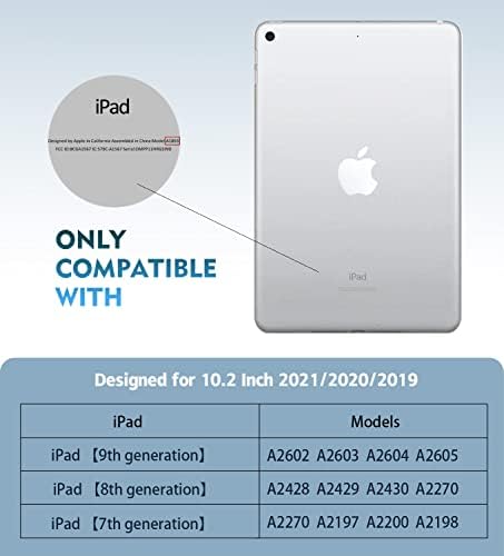 KUAELEN Сладък калъф за iPad 10.2 инча 9th / 8th / 7th поколение (освобождаване на 2021/2020/2019) с притежател на Молив за жени и Момичета, Въртящи се на 360 градуса, Мек TPU, Автоматично съ?