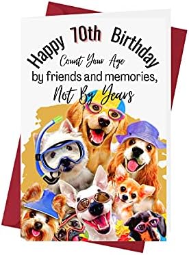 Пощенска картичка в 70-та годишнина Party Dog за Него или Нея - пощенска Картичка в 70-та годишнина - Поздравителна картичка на 70-та годишнина за всички приятели, семейство, колеги, Любовници - Karto