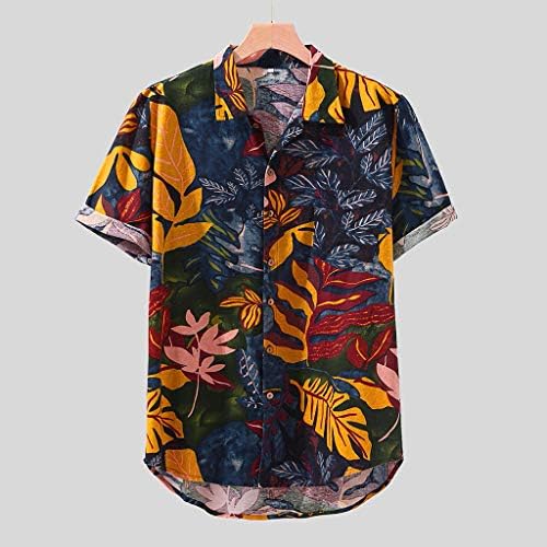 Хавайски Ризи за Мъже Копчета, всеки ден Тропически Тениски на 90-те години с Графичен Дизайн, Яка с Ревери, Къс Ръкав, Свободни Спортни Върхове