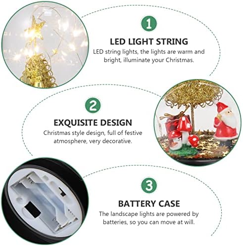 Кутия на батерията Alipis С Подсветка, Имитиращи Подаръци Без Изкуствена Светлина на Купола на Дядо Коледа, Управлявани Празнични Украси, Украса в нежна корицата, Централна Началната Маса за Коледа Коледа