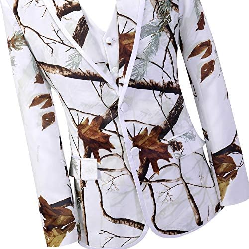 HBDesign Мъжки Бели Камуфляжные костюми с шал яка подпора (яке + Жилетка + Панталони + вратовръзка/пеперуда)