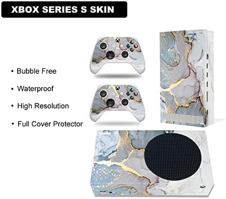 Стикер с кожата за конзолата и контролера на Xbox серия S - Защитен стикер с пълно покритие, съвместима с Xbox серия S (Мрамор)