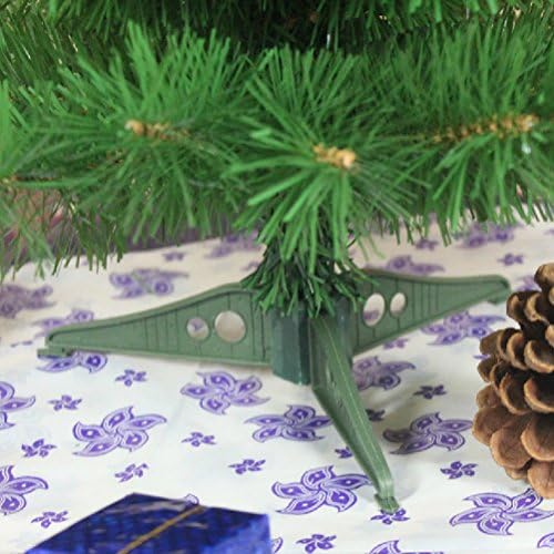 изкуствена Коледна елха 2 елемента 60 см с Пластмасова Поставка-Държач за Украса на Коледното Домашно парти (Зелен