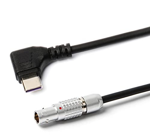 Eonvic PD USB C под прав ъгъл към 2-номера за контакт Кабел за Бързо зареждане за фотоапарати Tilta Teradek SmallHD Z-CAM Източник на захранване Безжичен пренос на видео (под прав ъгъл)