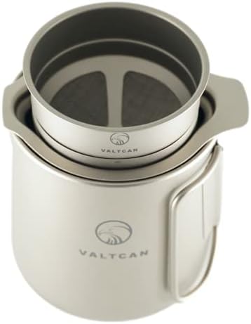 Valtcan 600 мл Титановая Кафеена Чаша, Чаша, Саксия с Вкара Система за Варене, за приготвяне на Чай 20 мл