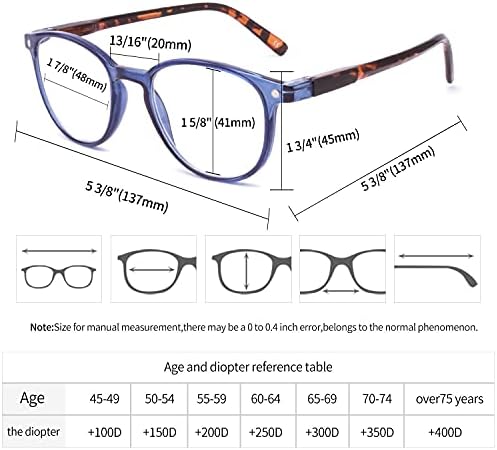 IVNUOYI 4 Опаковки Очила за четене, Блокиране на Синя Светлина, Модни Очила за Четене с Пружинным тръба на шарнирна Връзка, Vintage слънчеви Очила в Кръгла Рамка за Мъже И Ж?