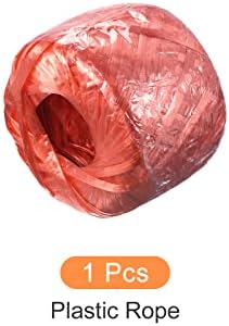 Полиэфирно-найлон въже Rebower [за опаковане в домашни условия Направи си сам]-100 м / 328 фута / 1 ролка, Пластмаса, червен