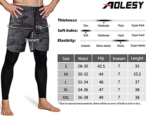 Aolesy Мъжки Панталони за Джогинг 2 в 1, Компресия Панталони за Тренировки във фитнеса за Мъже, Спортни Спортни Панталони