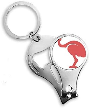 Австралия Щраус Ретро Стил Червена Илюстрация Ножица За Нокти Халка Ключодържател Отварачка За Бутилки Машина За Рязане