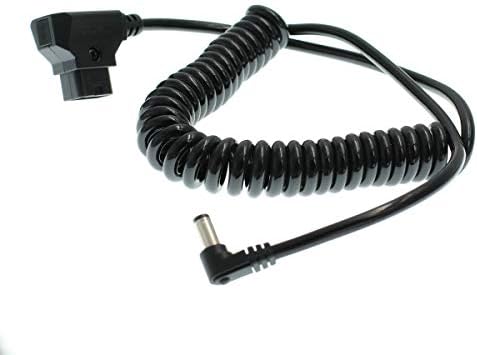 Спирален кабел DRRI D-Tap към DC 5,5x2,5 мм за филм Blackmagic/Blackmagic Video Assist/монитор Shogun