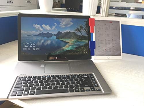 Скоба за свързване на телефон и таблет xcivi към вашия лаптоп /Свързване скоба за лаптоп / Странично закрепване за лаптоп / Планина за два екрана за лаптоп и монитор (черен - 2 опаковки)