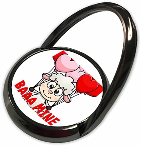 3dRose Baaa Mine Lamb С Въздушни топки под формата на сърце в ръцете си - Телефонни пръстени (phr-375776-1)