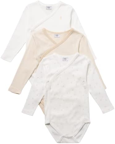 Боди-кимоно Stellou & friends за Новородени, Бебета и деца Унисекс с дълги ръкави през рамо, за момчета и Момичета, опаковки от 3