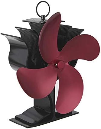 Вентилатор за дровяного камината Вентилатор за дровяного камината Вентилатор за дърва с 4 остриета Вентилатор за Дърва Вентилатор за камина (Цвят: Розово-червено, размер: Един размер)