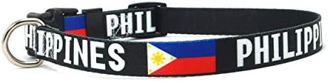 Нашийник за кучета | Флаг и името на Филипините | Отличен за Национални празници, Специални събития, Фестивали, Паради и Ежедневна употреба на Здрав Сейф | XSmall Small Medium Large XLarge