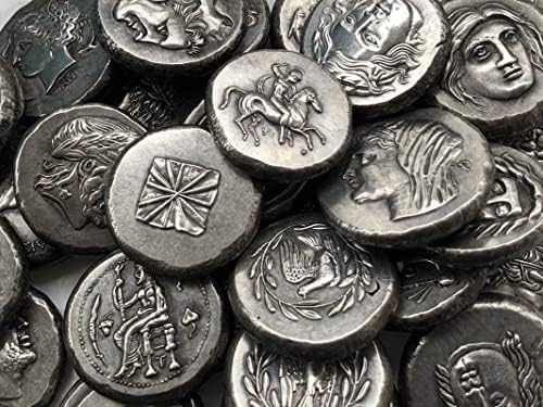 Гръцките Монети, Месинг Със Сребърно Покритие Старинни Занаяти Чуждестранни Възпоменателни Монети На Нередовно Тип 100