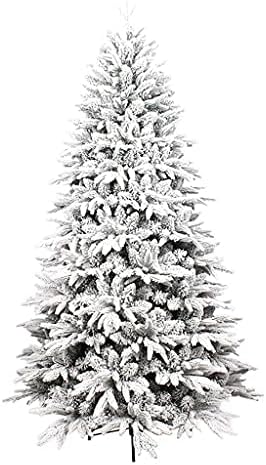 Изкуствена елха на допир NBLD, Истинска Коледна елха с поставка, Лесна за сглобяване, за Празнична вътрешна и външна декорация, Предварително Осветени Изкуствена Коледна елха със снежинками (Размер: 120 см) (60 см)