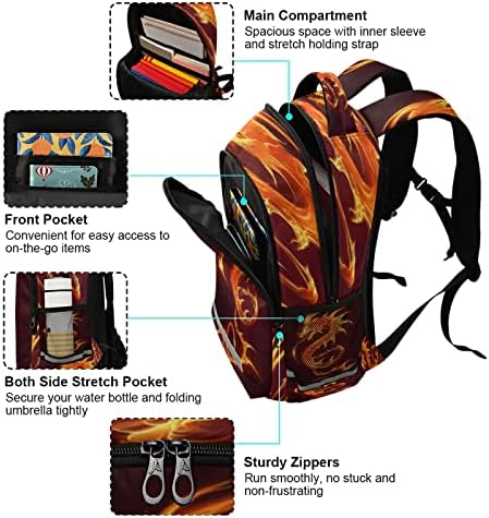 Раници ALAZA Fire Dragon За Пътуване, Раница за Лаптоп, Училищна Чанта за Книги за Мъже, Жени, Юноши, Деца, един размер