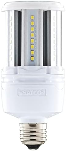 Satco S49390 Hi-Pro 18W LED и HID-работа на смени крушката под формата на царевичен кочан, Цокъл E26, Бял