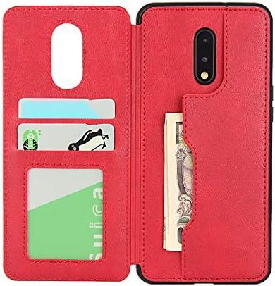 Zouzt е Съвместим с oneplus 7, една чанта-портфейл с държач за карти, каишка за ръка, калъф от изкуствена кожа Премиум-клас, поставка, Магнитна Здрава Противоударная Задната част на кутията на телефона, с каишка за