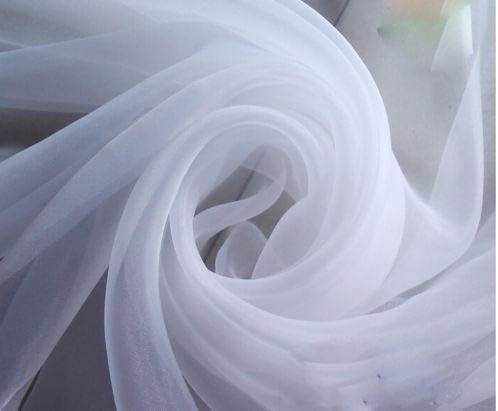 Бяла прозрачна шифоновая плат с ширина 60 см (5 фута) - идеален за перде панели и прикриване на сватби и светски събития (5 ярда)