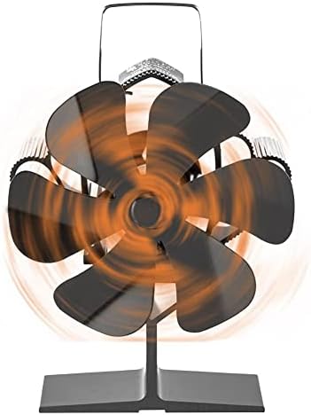 GaYouny Четири Вентилатора Дърво Горелка на Еко-Тих Вентилатор За дома Ефективно Разпределение на топлината Въздушен Еко-Вентилатор за газови печки (Черен цвят)