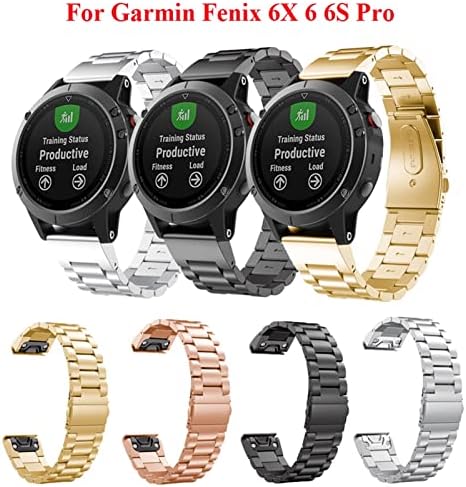 KDEGK 26-22 мм Быстроразъемный каишка за часовник от неръждаема стомана, Каишка за Garmin Fenix 7 7X Watch EasyFit Каишка за китката